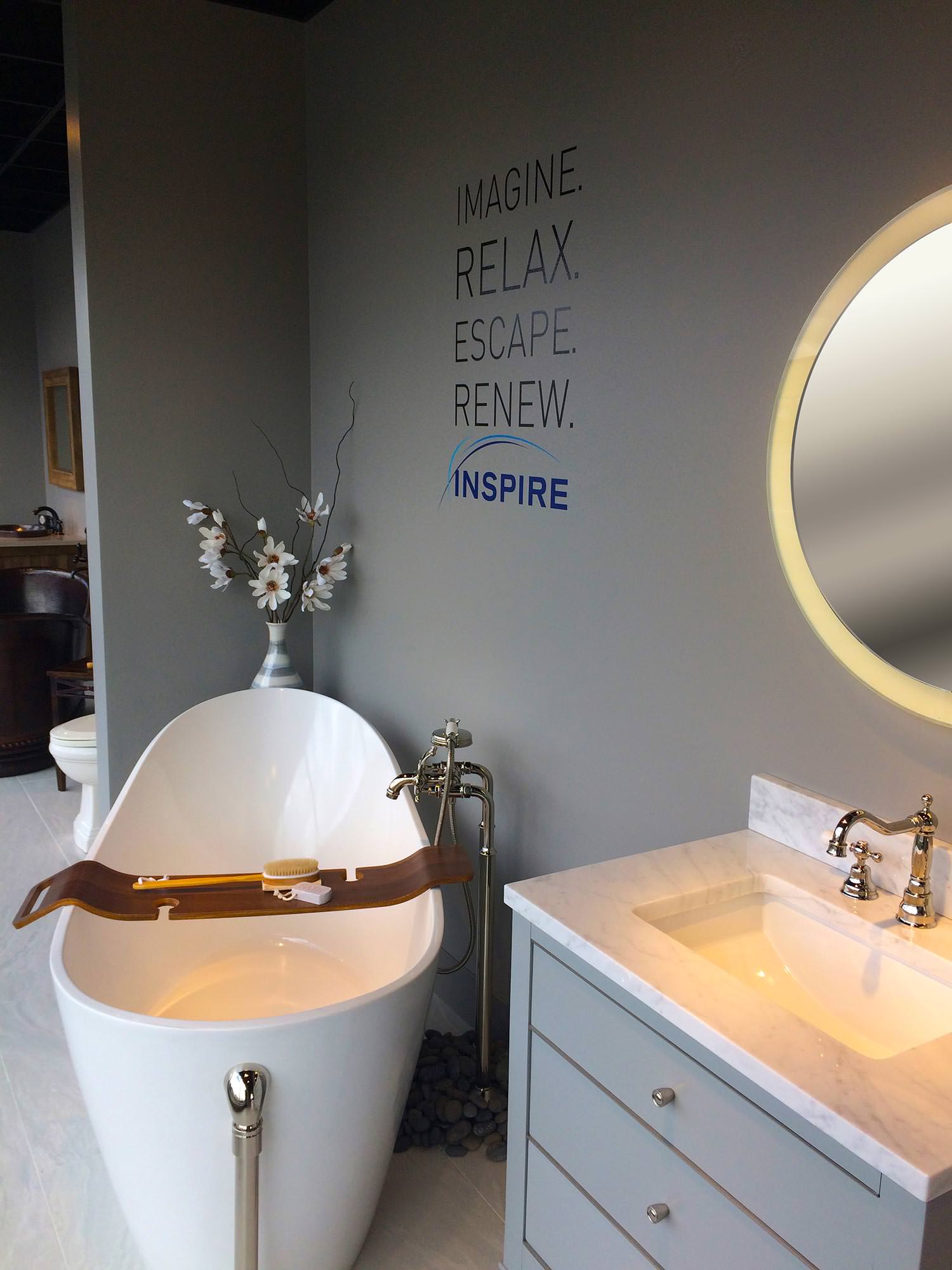 Western Nevada Supply Bathroom with Bath Tub Display Front Window
